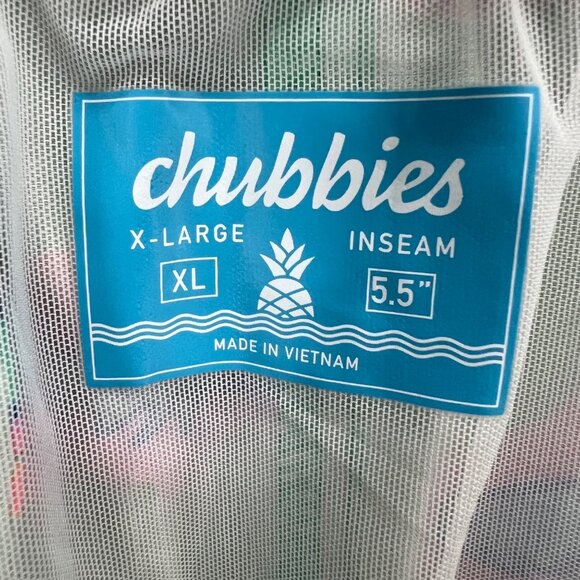 Chubbies Swim Trunks Mens XL Teal Shark Apex Classic Swim Shorts Stretch 5.5" - Picture 10 of 12